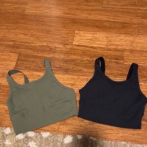 Aerie OFFLINE Black snd Green Sports Bra